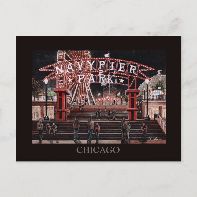 Navy Pier Chicago Collection Randsom Art Vykort (Framsida)