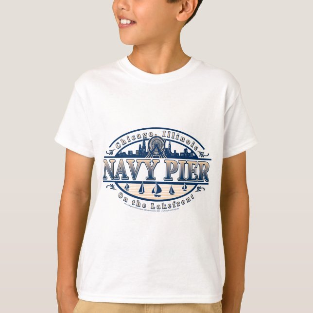 Navy Pier Chicago Tee Shirt (Framsida)