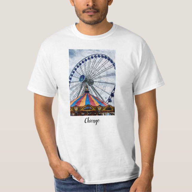 Navy Pier Ferris Wheel T Shirt (Framsida)