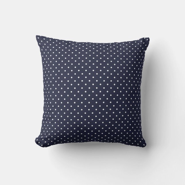 Navy Polka Dot Kudde (Framsida)