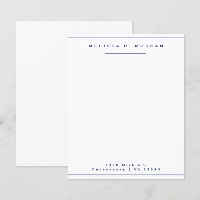 Navy  Proffsnamn Adress Brevpapper (Fram/baksida)