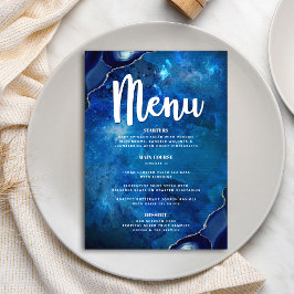 Navy Pub Mitzvah Galaxy Watercolor Agate-skript Meny
