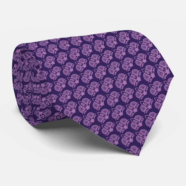 Navy  Purple Exquisite Pattern Tie Slips (Rullad)