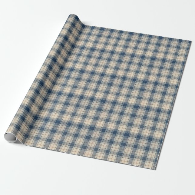 Navy Railway Stripe Presentpapper (Utrullad)