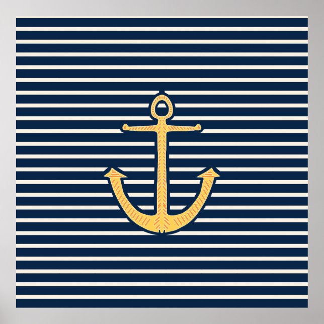 Navy Rand Anchor Poster (Framsidan)