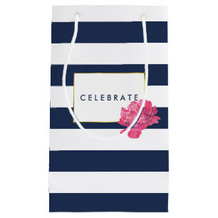 Navy Rand & Rosa Peony Personlig Gift Bags