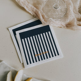 Navy Ränder | Den Moderna Herrens Monogram Pappersservett