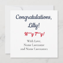 NAVY, RED Oxford, MS Personlig Gift Card