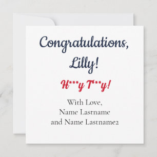 NAVY, RED Oxford, MS Personlig Gift Card Julkort