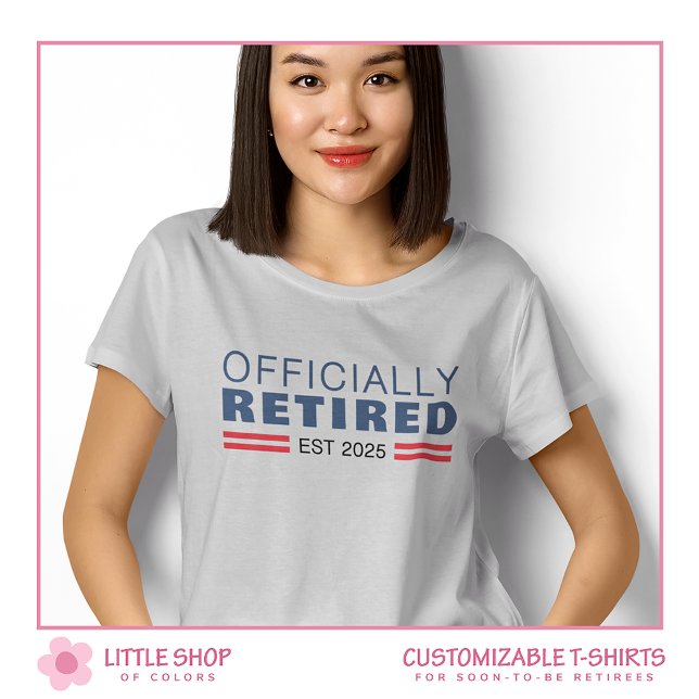 Navy Röd Officiellt Pensionerad Anpassningsbar T Shirt (Skapare uppladdad)