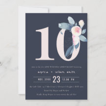 NAVY ROSA BLÅ BLOMSTER 10-ÅRSJUBILEUM