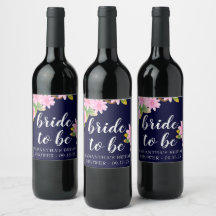 Navy & Rosa Blommig "Brud att bli" Elegant Bröllop