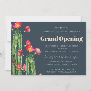 NAVY ROSA BLOMMIG ÖKENKAKTUS FAUNA GRAND OPENING INBJUDNINGAR