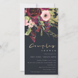 NAVY ROSA BURGUNDY RO FLORA COUPLE SHOWER INBJUDAN