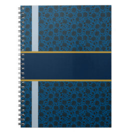 Navy Rose Damask Anteckningsbok