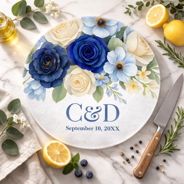 Navy Royal Blå Bröllopspresent Elfenbensfärgade Bl (Skapare uppladdad)