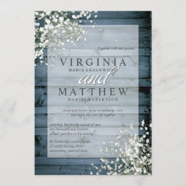 NAVY RUSTIC BABYS BREATH WEDDING-INVITATION INBJUDNINGAR