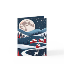 Navy Rustiy Night Landcape-julkort