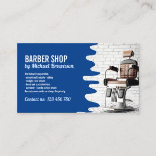 Navy Salong Dekor Retro Stol Vintage Barberbutik Visitkort