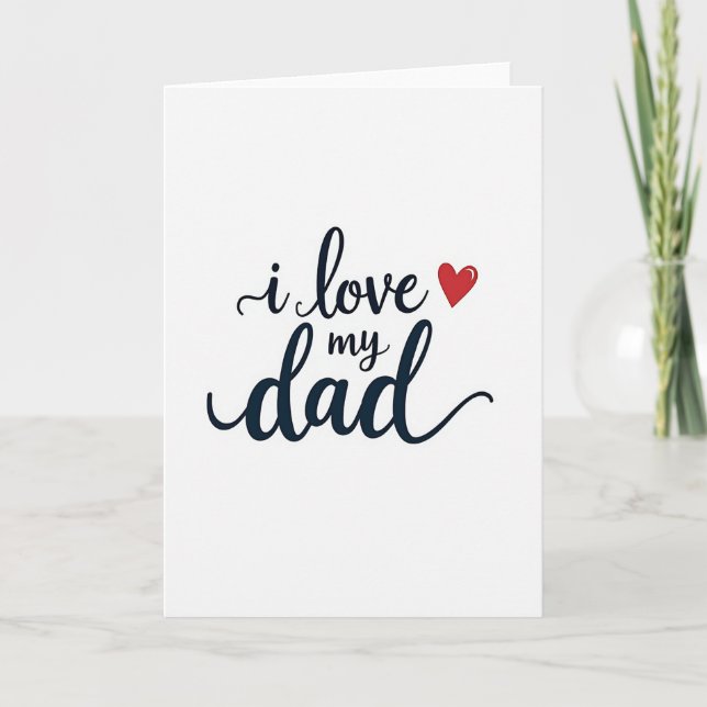 Navy Script Jag älskar min pappa-kort Kort (Framsida)