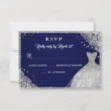 Navy Silver Diamond Glitter Klänning RSVP