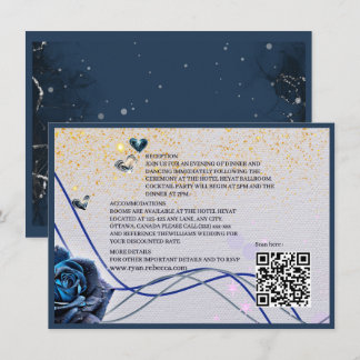 Navy Silver Gold Enclosure Insert C med QR-kod Tilläggskort