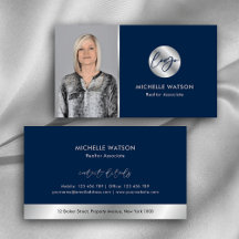 Navy & Silver Logotyp Modern Real Gods Notary Phot