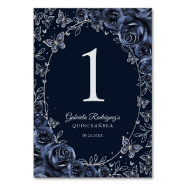 Navy Silver Quinceanera Bordsnummer