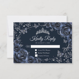 Navy Silver Quinceañera Svar