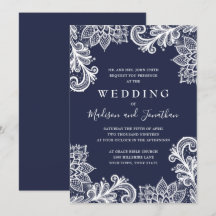 Navy Snöre Applique Elegant bröllop