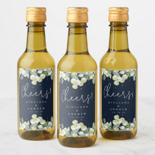 Navy Snowberry+Eucalyptus Winter Wedding Mini Vinetikett