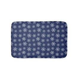 Navy Snowflake Bath Mat Badrumsmatta