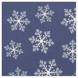 Navy Snowflake Fabric Tyg