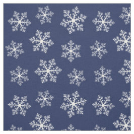 Navy Snowflake Fabric Tyg