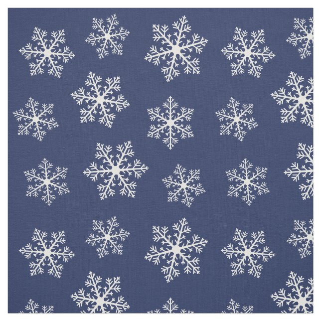 Navy Snowflake Fabric Tyg (Provkarta)