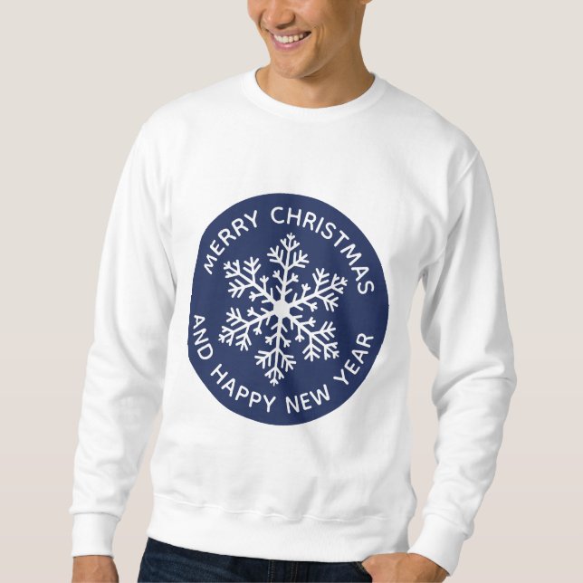 Navy Snowflake Festive Sweatshirt (Framsida)