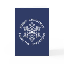 Navy Snowflake-julkort