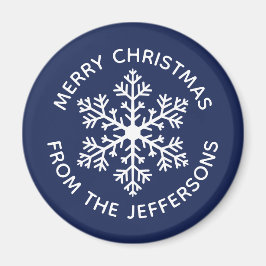 Navy Snowflake Magnet