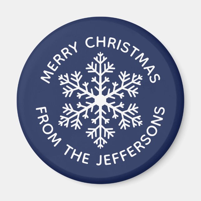Navy Snowflake Magnet (Framsidan)