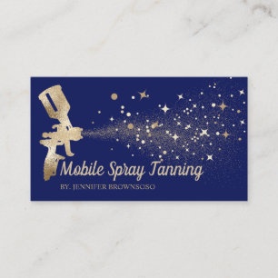 Navy Star Guld Mobil Kroppsfärg Tan Spray Visitkort