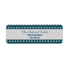 Navy Starfish Beach - Returadressetiketter Returadress Etikett
