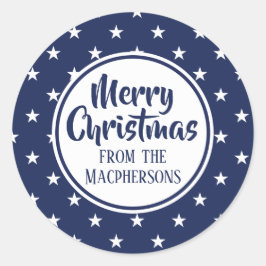 Navy Stars-julstickare Runt Klistermärke