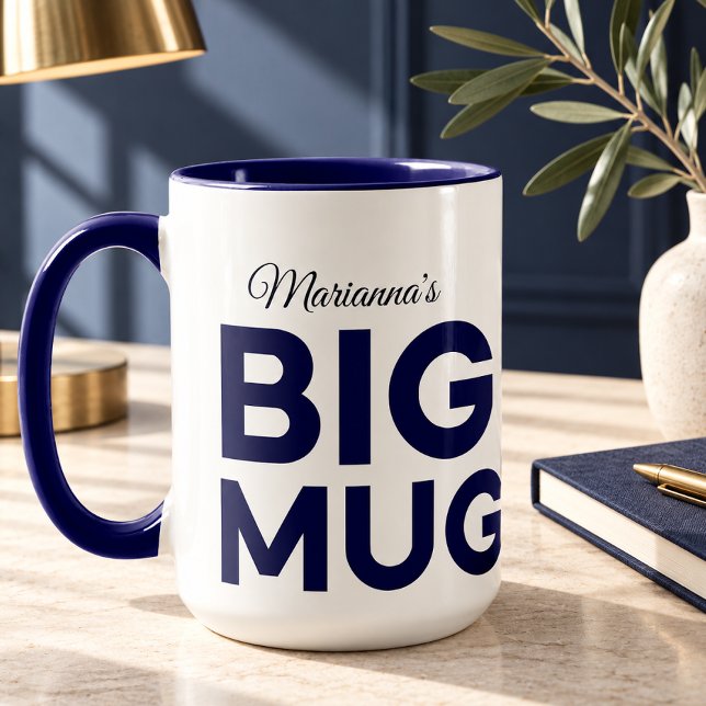 Navy Stor Mugg | Enorm Mugg | Anpassat Namn (Skapare uppladdad)
