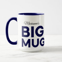 Navy Stor Mugg | Enorm Mugg | Anpassat Namn