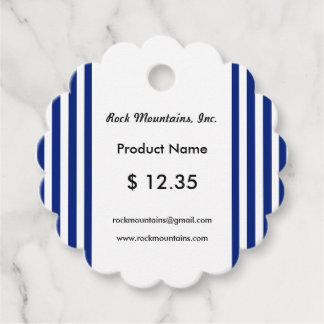 Navy Stripes Scalloped Price Tags | EB_Office Gåvor Etiketter