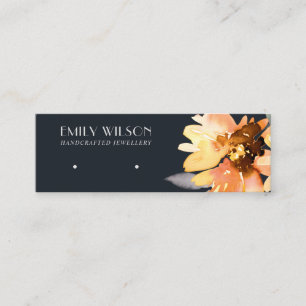 NAVY SUNFLOWER AUTUMN STUD EARRING VISNING-KORT MINI VISITKORT