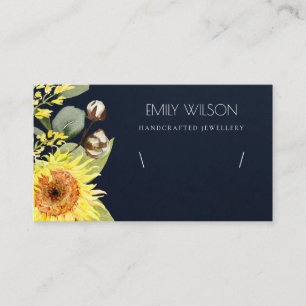 NAVY SUNFLOWER BLOMMIGT BRACELET VISNING LOGOTYP VISITKORT