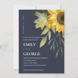 NAVY SUNFLOWER BLOMMIGT VI TITTE KNOT-KORTET TACK KORT
