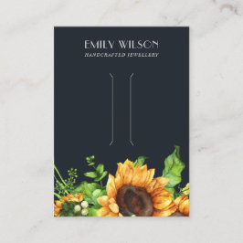 NAVY SUNFLOWER FALL AUTUMN HAIR CLIP-VISNING VISITKORT