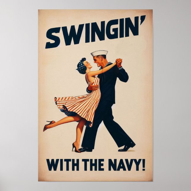 Navy Swingdans Natt Glädje Poster (Framsidan)